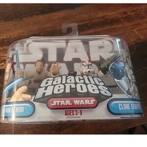 Star Wars Galactic Heroes Obi Wan and orange Clone Trooper by Hasbro